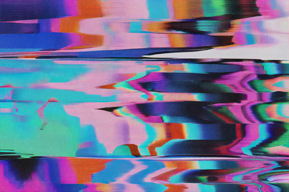 An abstract composition featuring vibrant hues and visible digital distortions that embody the essence of artistic glitch effects..png